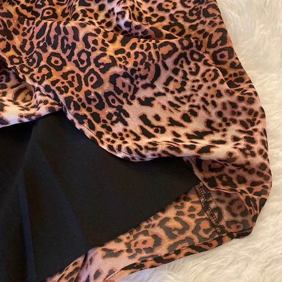 NWT $190 AnthropologieRann Gill leopard print cut out midi dress women size L
